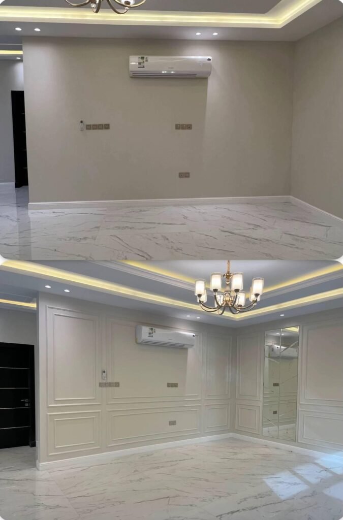 قبل وبعد أعمال ديكورات فوم ودهانات